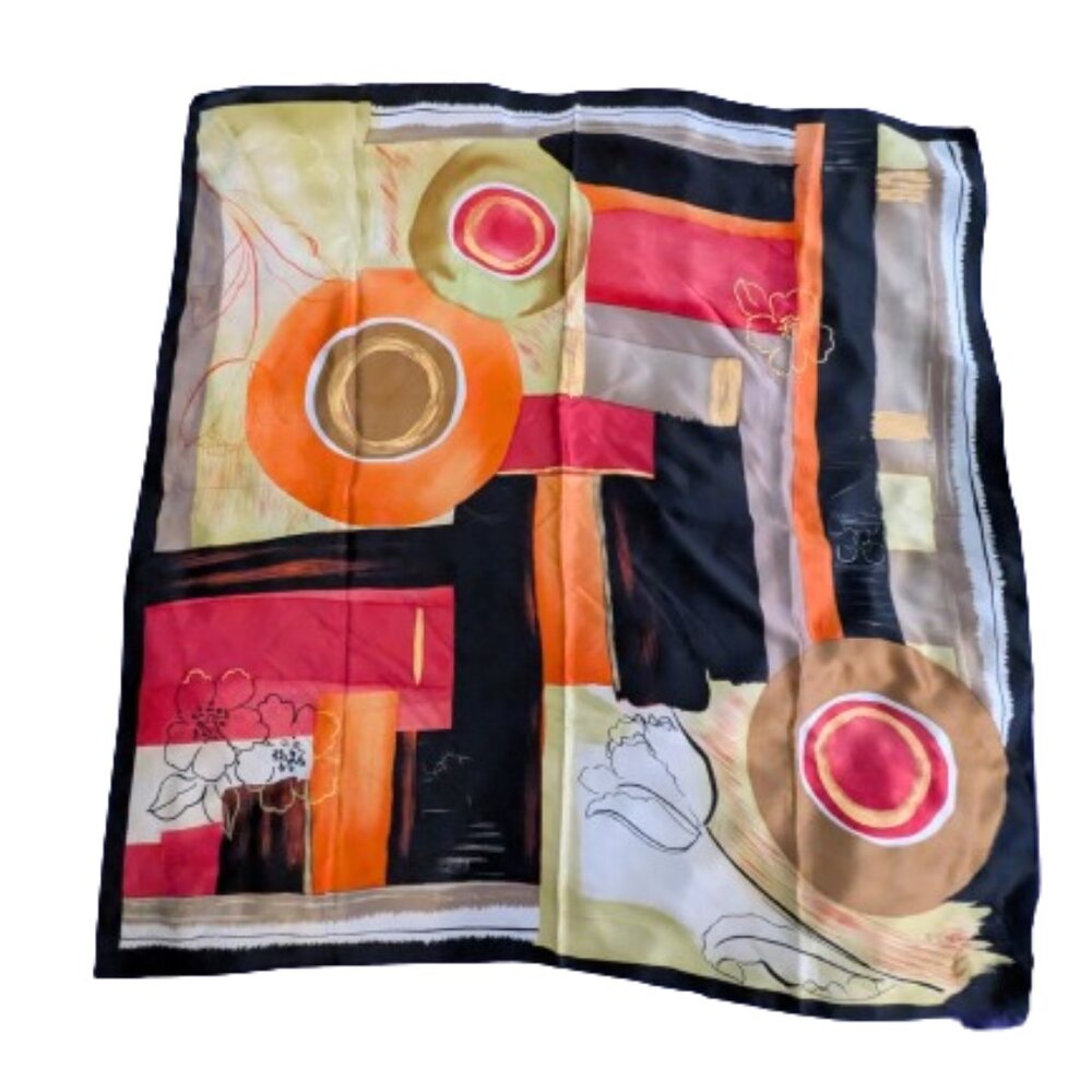 Vintage Echo geometric and floral scarf